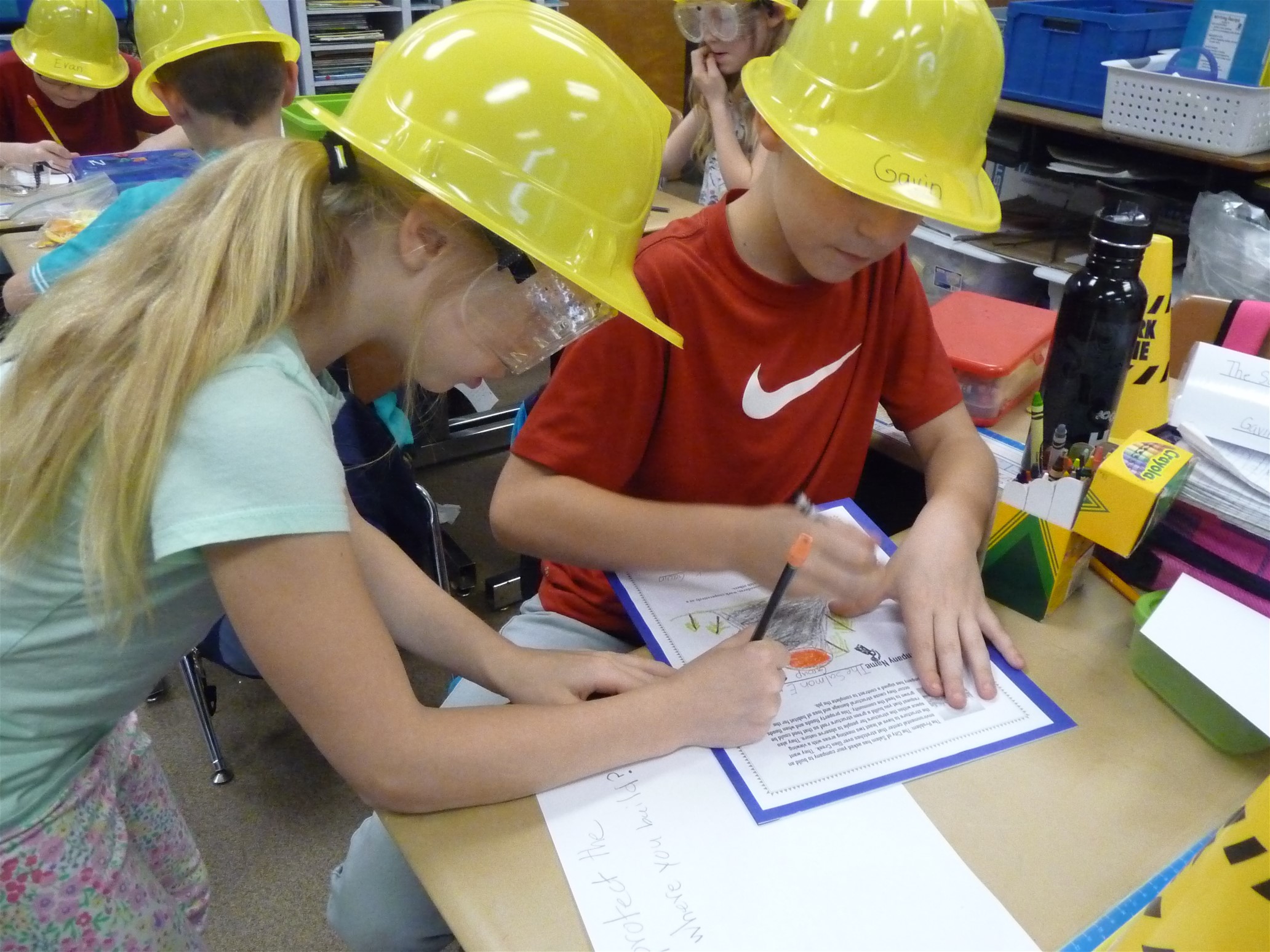 Students in Maureen Foelkl’s third-grade class at Chapman Hill Elementary School in Salem, Oregon designed solutions to flooding and erosion with help from professionals linked to their class through Oregon Connections. 