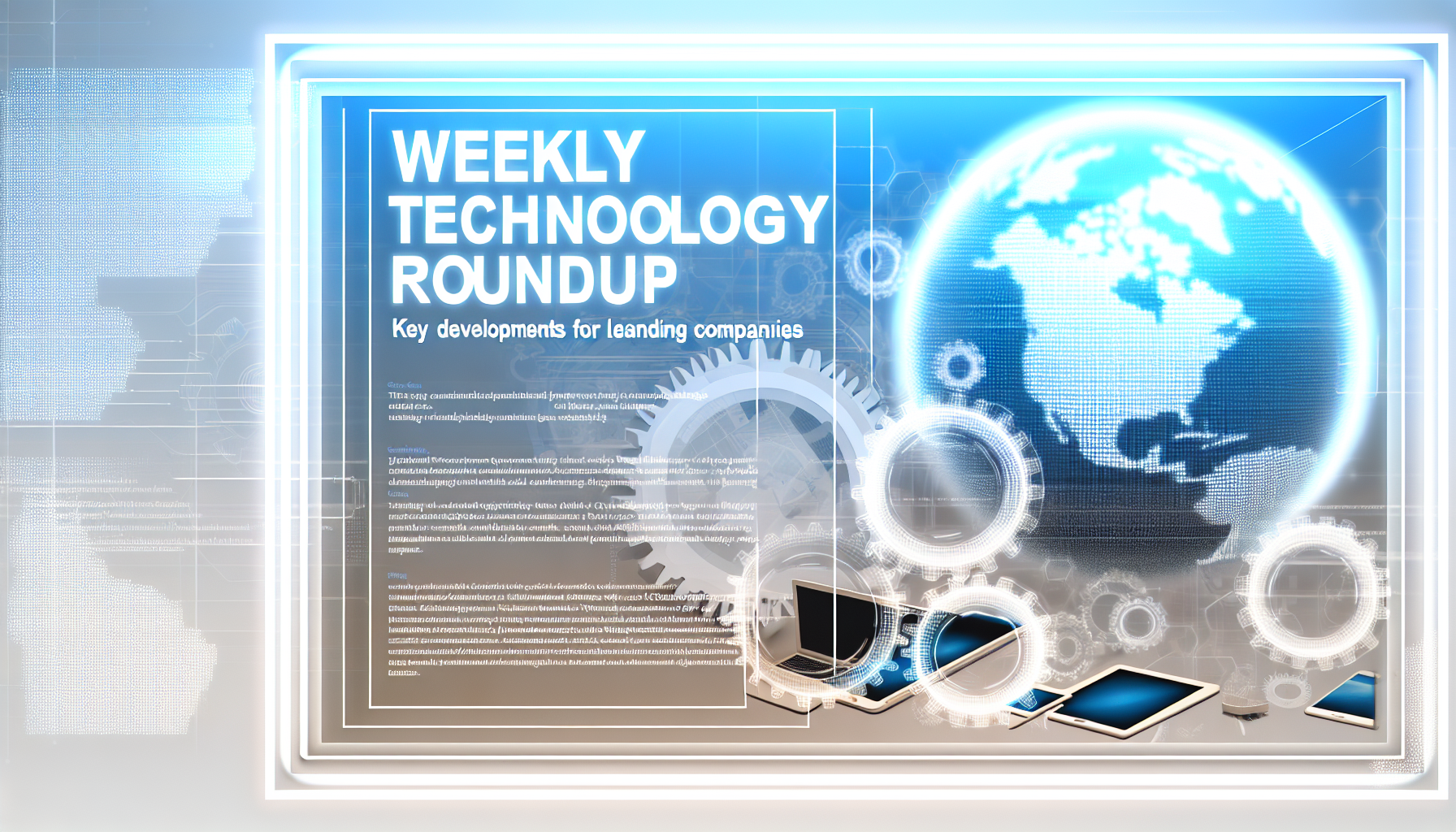 Weekly Technology Roundup: Key Developments from Leading Companies ...
