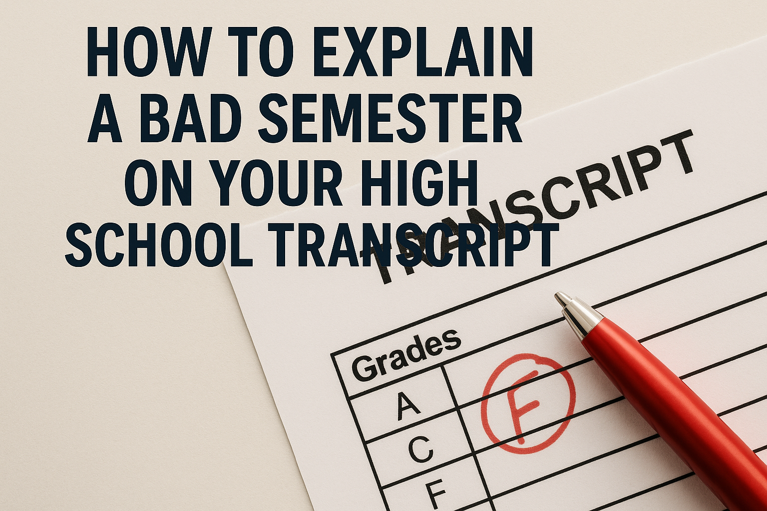 Bad Transcript How to Explain a Bad Semester on Your High School Transcript - The Edvocate