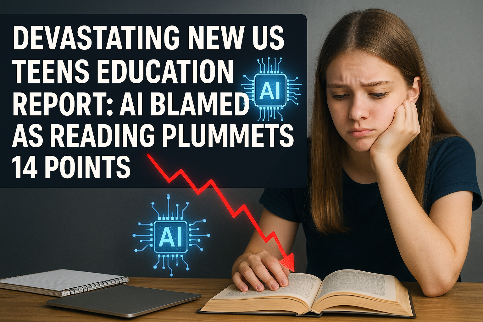 Image for Devastating New US Teens Education Report: AI Blamed as Reading Plummets 14 Points